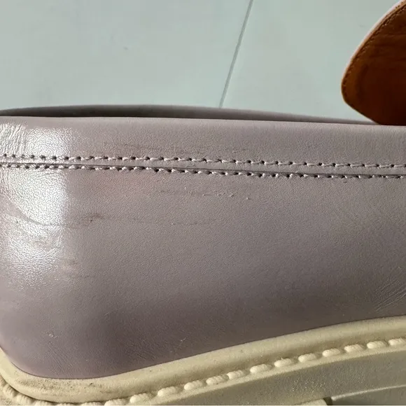 Alohas Trailblazer Loafers Platform in Mauve Pastel Purple Ivory Leather Size 39