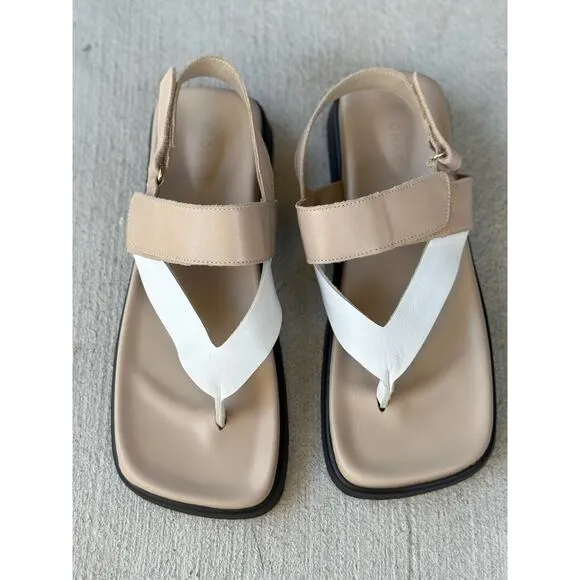 Alohas Women’s Decade Bicolor Brown/Cream Leather Thong Sandals EU 42 US 11-11.5