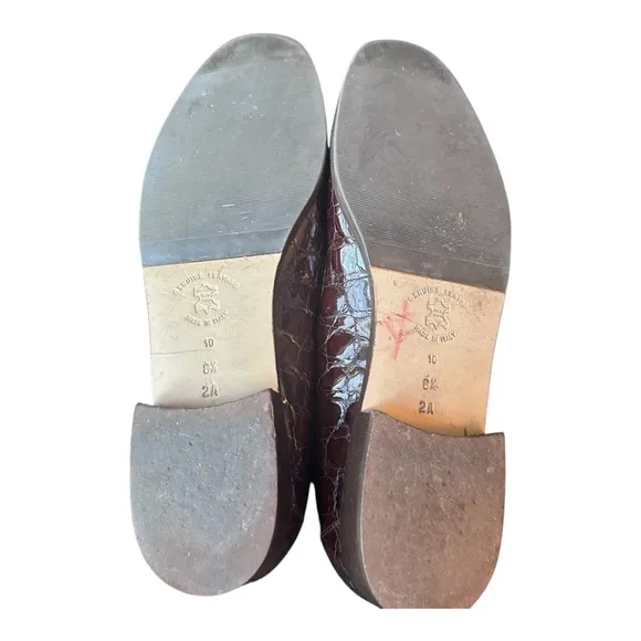 AMALFI Croc Print w/Tassel Classic Leather Loafers Women's size 8 1/2 AA