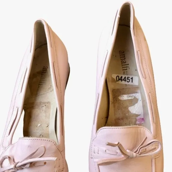 Amalfi Vintage 90's Pink Leather Loafer Bow