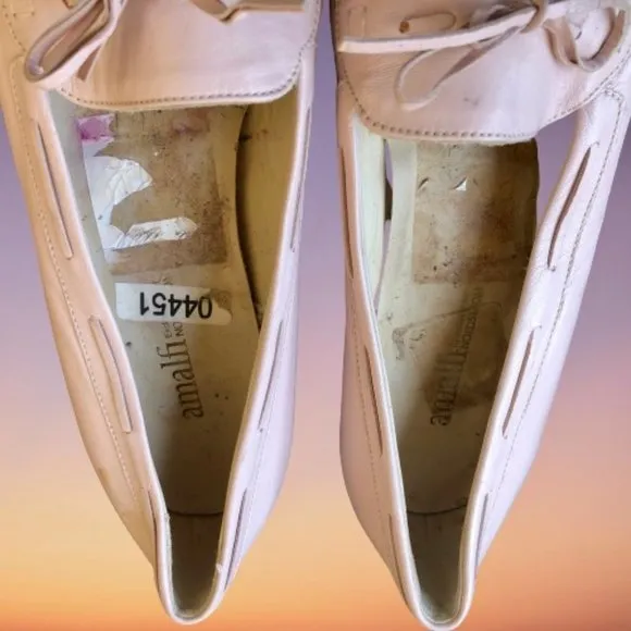Amalfi Vintage 90's Pink Leather Loafer Bow