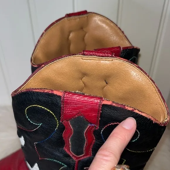 Amazing Patriotic America USA stars leather cowgirl boots size 6.5