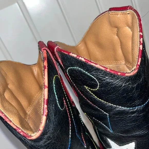 Amazing Patriotic America USA stars leather cowgirl boots size 6.5
