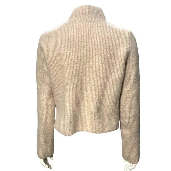 &amp; Other Stories Beige Ribbed Alpaca Blend Crop top Turtleneck Sweater Size Small