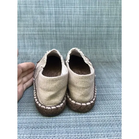 ANDRE ASSOUS PATRICIA TAN BRONZE CAP TOE ESPADRILLE LOAFERS SLIP ON FLATS 10 9