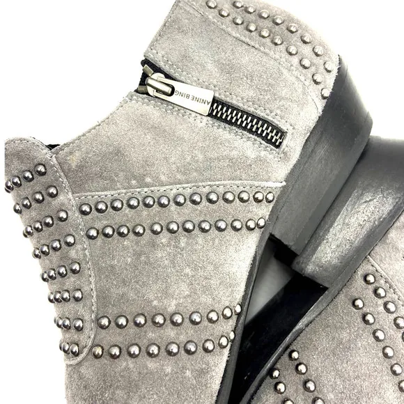 Anine Bing Low Charlie Bootie Grey Gray Size 37