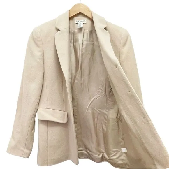 Ann Taylor Cashmere Wool Blend 3 Button Blazer Taupe Light Tan Size 4P 4 Petite