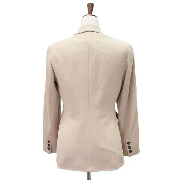 Ann Taylor Cashmere Wool Blend 3 Button Blazer Taupe Light Tan Size 4P 4 Petite