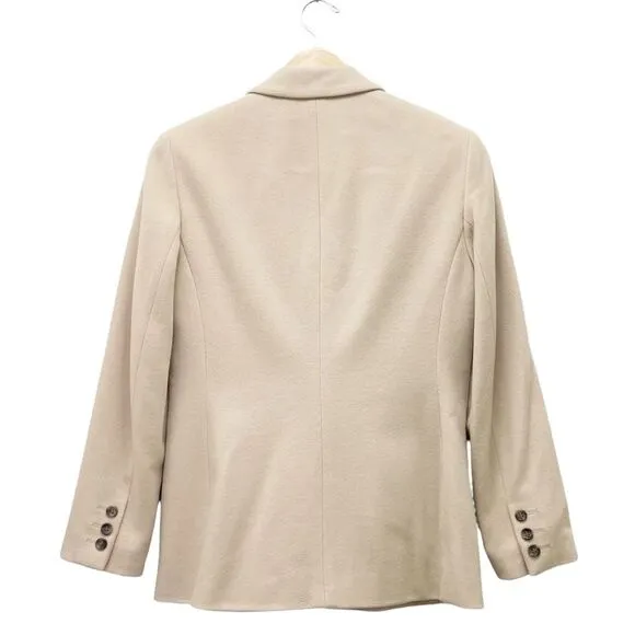 Ann Taylor Cashmere Wool Blend 3 Button Blazer Taupe Light Tan Size 4P 4 Petite