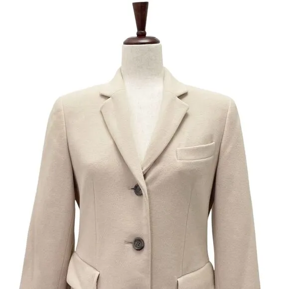 Ann Taylor Cashmere Wool Blend 3 Button Blazer Taupe Light Tan Size 4P 4 Petite