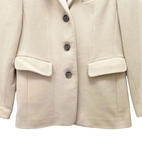 Ann Taylor Cashmere Wool Blend 3 Button Blazer Taupe Light Tan Size 4P 4 Petite