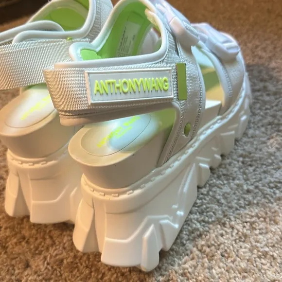 Anthony Wang Goose Berry 03 - White 8.5 Platform Women's Buckle Sandals
