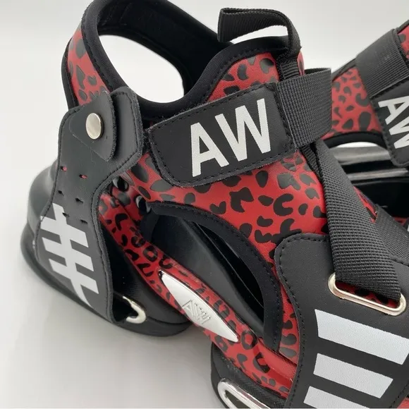 Anthony Wang Y2K Strappy Star Fruit-01 Platform Sandals Goth Black Red Size 8.5