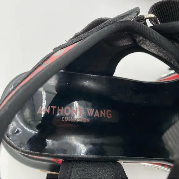Anthony Wang Y2K Strappy Star Fruit-01 Platform Sandals Goth Black Red Size 8.5
