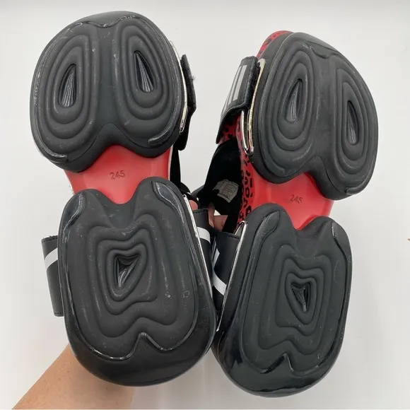 Anthony Wang Y2K Strappy Star Fruit-01 Platform Sandals Goth Black Red Size 8.5