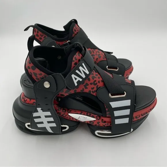 Anthony Wang Y2K Strappy Star Fruit-01 Platform Sandals Goth Black Red Size 8.5