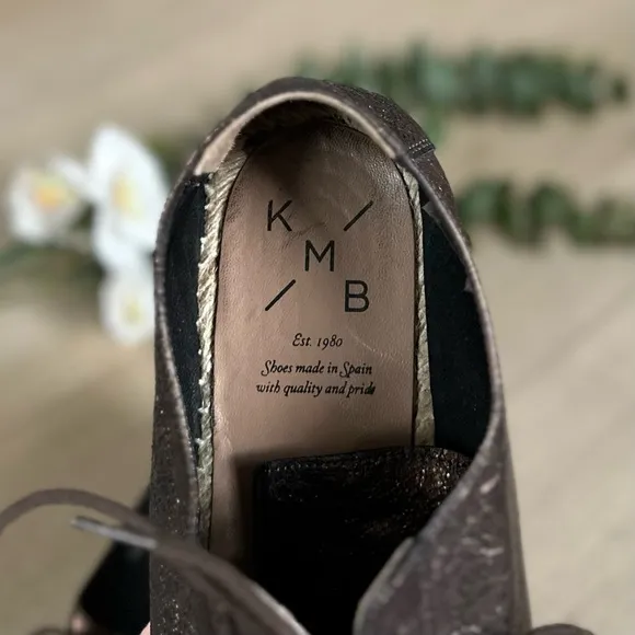 ANTHROPOLOGIE KMB 41 / 10 Metallic Bronze Jorinda Espadrille Leather Sneakers