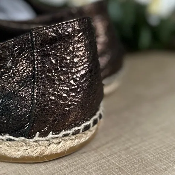 ANTHROPOLOGIE KMB 41 / 10 Metallic Bronze Jorinda Espadrille Leather Sneakers