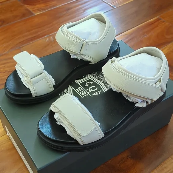 Anthropologie Silent D Sporty Sandals in Cream and Black