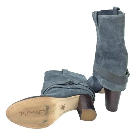 Anthropologie Splendid Delora Gray Suede Mid‎ Calf Boots