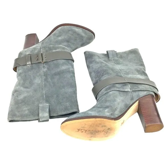 Anthropologie Splendid Delora Gray Suede Mid‎ Calf Boots