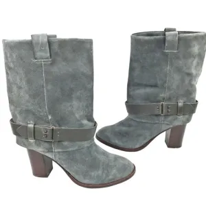 Anthropologie Splendid Delora Gray Suede Mid‎ Calf Boots