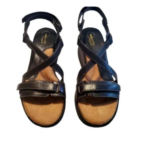 Antigravity EasySpirit Garvint Black Velcro orthodic Sandals 6.5 W NWT