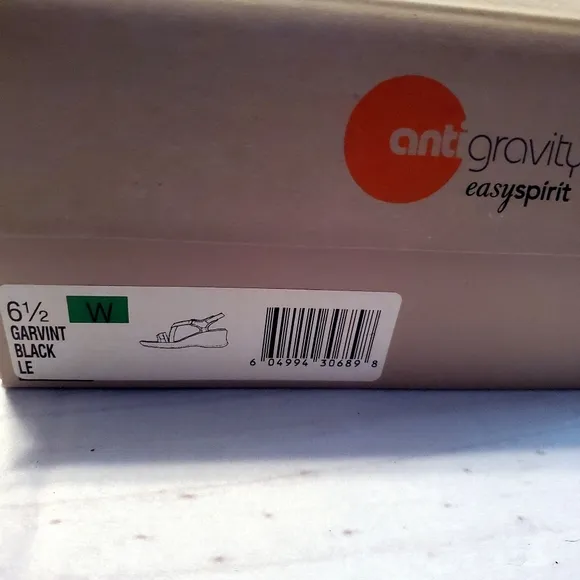 Antigravity EasySpirit Garvint Black Velcro orthodic Sandals 6.5 W NWT