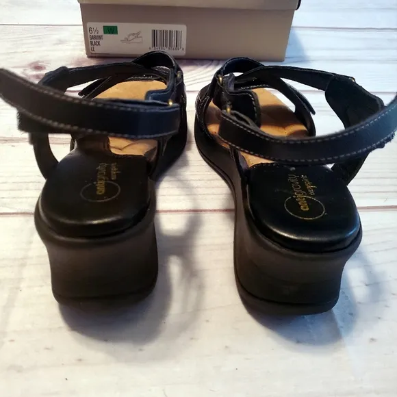 Antigravity EasySpirit Garvint Black Velcro orthodic Sandals 6.5 W NWT