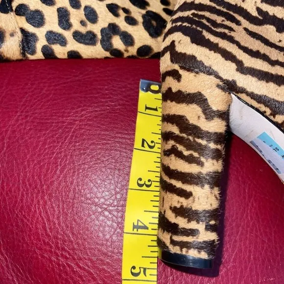 Antonio Melani Corren Mix Leopard Calf Hair Block heel Boots size 7