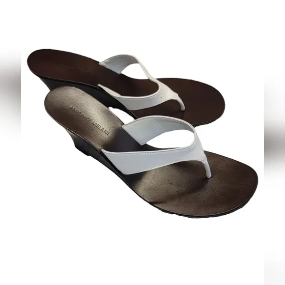 ANTONIO MELANI Mahogany Wedge Sandals