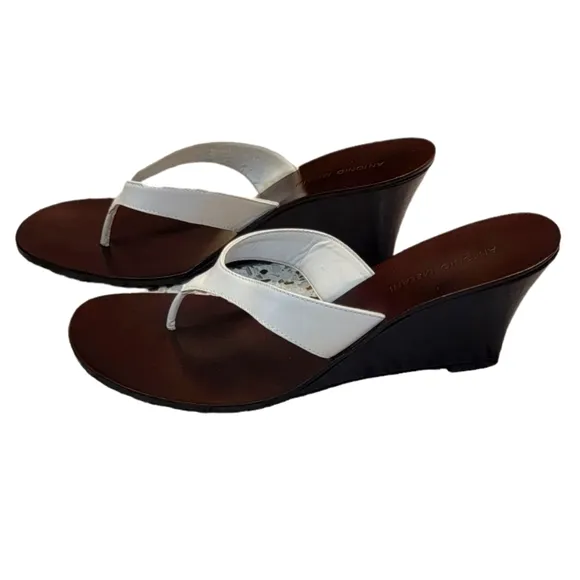 ANTONIO MELANI Mahogany Wedge Sandals
