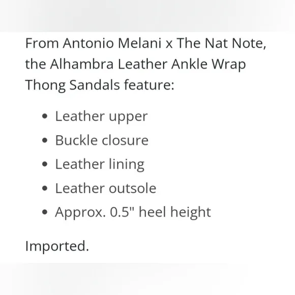 Antonio Melani The Nat Note Alhambra Leather Ankle Wrap Thong Sandals NEW