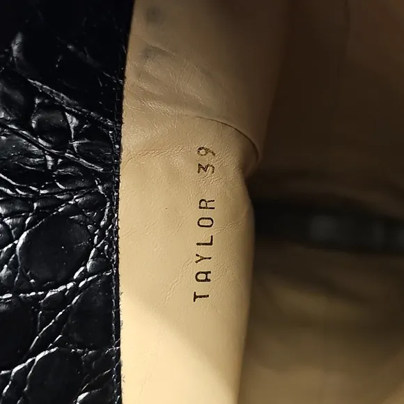 ANYI LU TAYLOR Made In Italy Black Crocodile/BRN CALF handmade in Italy size 39