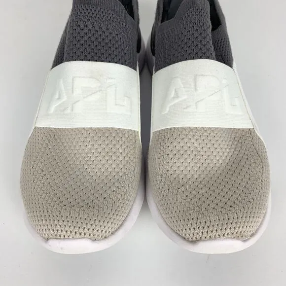 APL Womens Techloom Bliss Sneakers Grey White Tan Slip On Lightweight Size 8