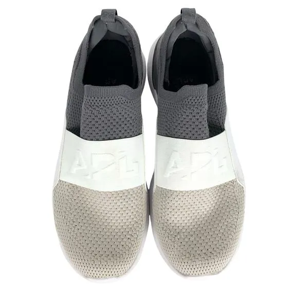 APL Womens Techloom Bliss Sneakers Grey White Tan Slip On Lightweight Size 8