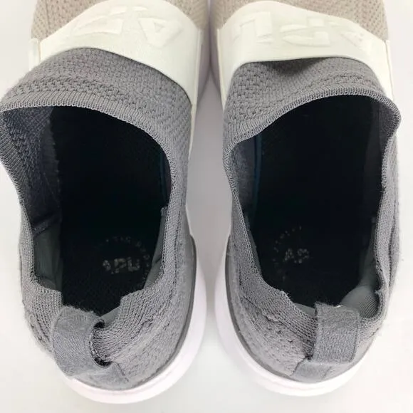APL Womens Techloom Bliss Sneakers Grey White Tan Slip On Lightweight Size 8