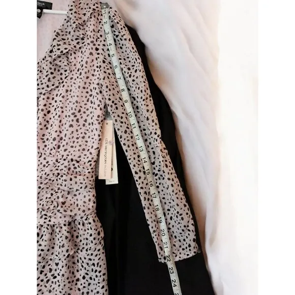Aqua Asymmetrical Ruffle Dress Girls Pink and Black Printed from Bloomingdale's,