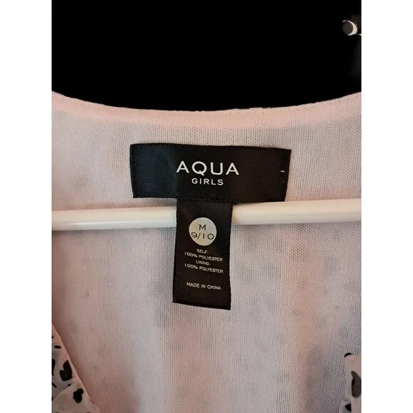 Aqua Asymmetrical Ruffle Dress Girls Pink and Black Printed from Bloomingdale's,