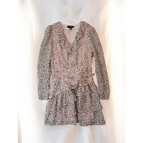 Aqua Asymmetrical Ruffle Dress Girls Pink and Black Printed from Bloomingdale's,