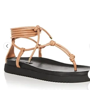 AQUA Women's Muse Strappy Ankle Tie Thong Sandals