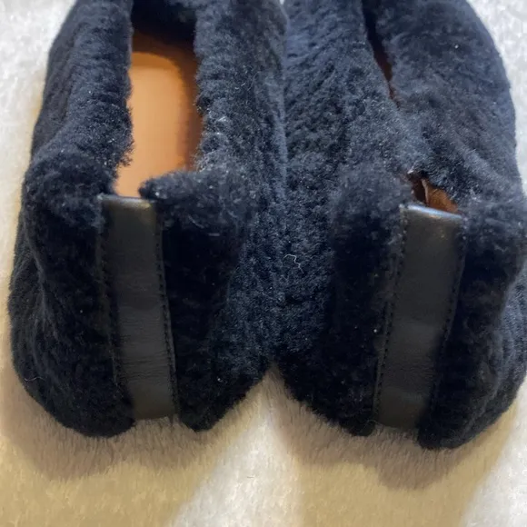 Aquatalia Brinley black shearling leather lined ballet flats Sz 9
