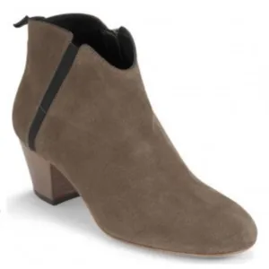 Aquatalia Famous Suede Ankle Boots Block Heel Booties Brown Sz 10