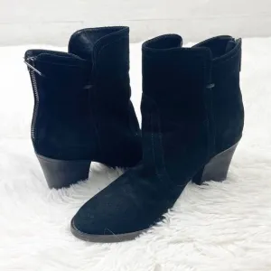 Aquatalia Farrah Stacked Heel Suede Booties