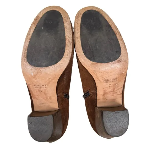 Aquatalia Size 7 Fallon Chelsea Ankle Boots in Chestnut Suede
