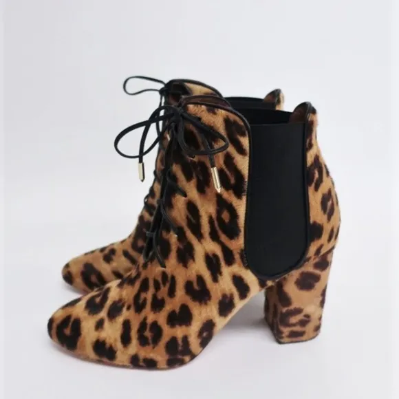 Aquazzura Ankle Boots Victoria Leopard Print Calf