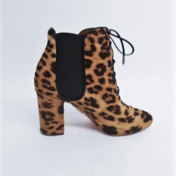 Aquazzura Ankle Boots Victoria Leopard Print Calf