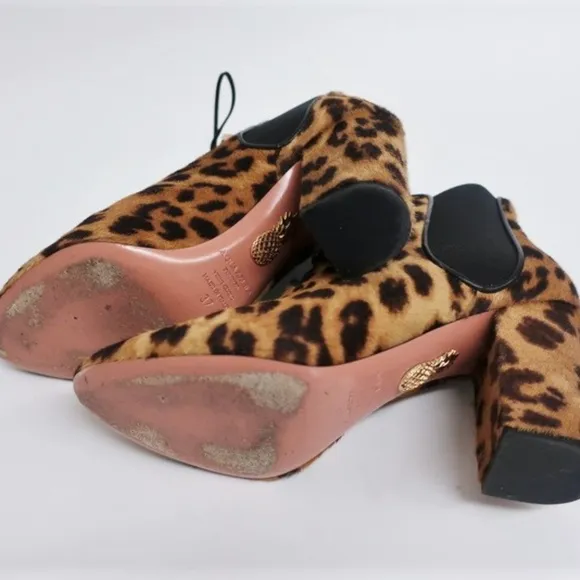 Aquazzura Ankle Boots Victoria Leopard Print Calf