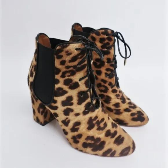 Aquazzura Ankle Boots Victoria Leopard Print Calf