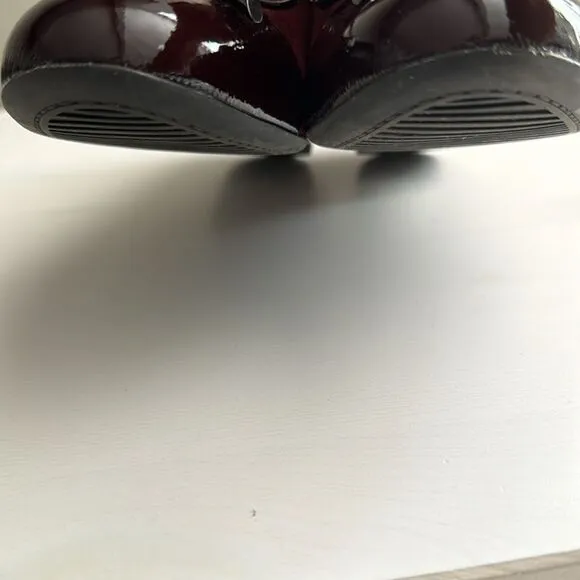 ARA BURGUNDY SUEDE CUP TOE FLATS.